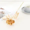 Artificial gold rose flower stem single aesthetic home decor floral arrangement elegant piece - Single Rose / Gold