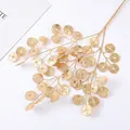 Golden artificial money leaf branch for Spring Festival home decor, fortune bucket flower arrangement - Copper Coin Leaves / Gold