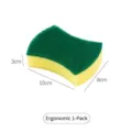 Waist-shaped kitchen cleaning sponge scrubber 10x8x3cm for effective dishwashing - S-Shape / Single Naked Pack