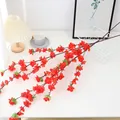 Artificial plum blossom branches for home wedding decor, vibrant red fake flower stems. - Big Peach Blossom / Red
