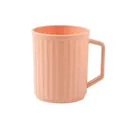 Vaso para cepillos de dientes minimalista de plástico rosa melocotón con ranuras - 301-400ml / Rosa (Rayado)