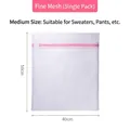 Sac à linge en filet fin 40x50cm taille moyenne pour pulls avec fermeture éclair - Style Standard (30g)