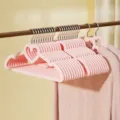 Pink heart flocked clothes hangers, non-slip velvet space saving velvet hangers for kids. - Adult / 32.5x20x0.45cm / Black