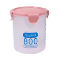 800ml transparent plastic storage jar with pink airtight lid for kitchen - Medium 800ML / Pink