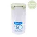 1500ml large transparent plastic airtight food storage jar with light green lid - Extra Large 1500ml / Green