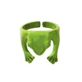 Groene emaille kikker open ring 925 sterling zilver schattig dier verstelbare sieraden - 12 Groene knuffel