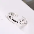 Silber Katzenohr Offener Ring Niedliche Tier Katzenpfote Design Verstellbare Variante - Silberne Ohren