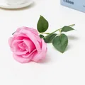 Fiore di rosa artificiale rosa per decorazione d'interni, centrotavola di nozze e display romantico. - Rosa a Rametto Corto - Rosa Scuro