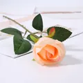 Rosa artificiale in flanella ramo singolo fiore finto pesca rosa decorazione festa - Rosa di San Valentino - champagne