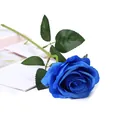 Artificial blue rose single stem fabric flower for home wedding party desktop decoration. - Mao Velvet Blue