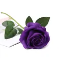 Single artificial purple velvet rose flower for home wedding decoration and romantic gift. - Mao Velvet Purple
