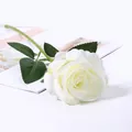 Single white artificial rose flower for home wedding decoration and romantic Valentine gifts. - Mao Velvet White