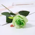 Stelo di rosa in velluto verde artificiale singolo per decorazioni domestiche e regali. - Rosa di San Valentino - verde