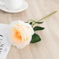 Fausse rose champagne en soie tige unique pour decoration florale de mariage variante - Champagne