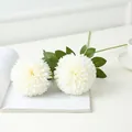 Artificial white chrysanthemum ball flower fake silk flower for home decor wedding layout - White