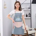 Tablier de cuisine imperméable et résistant à l'huile avec joli imprimé hippopotame. - Imperméable Épaissi Essuie-Mains (Cerf) / 1 Pièce / Bleu lac