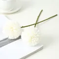 Weisse künstliche Pompon Chrysanthemen Blumen Stiele Detailaufnahme für schöne Dekoration. - Kleine Ballhortensie/Chrysantheme - Weiß