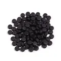Black acrylic flat round loose beads for DIY bracelet making and jewelry craft accessories supply. - 100 Pieces (Approx. 7mm Diameter) / Black