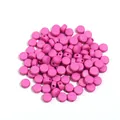 Acrylic solid color flat round beads small hole loose beads DIY bracelet accessories handmade - 100 Pieces (Approx. 7mm Diameter) / Rose Red
