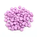Purple acrylic flat round spacer beads for DIY handmade bracelet jewelry making accessories. - 100 Pieces (Approx. 7mm Diameter) / Light Purple