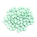 Mint green acrylic flat round loose beads with small holes for DIY bracelet craft jewelry making. - 100 Pieces (Approx. 7mm Diameter) / Light Green