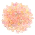 Rosa Pastell Acryl Perlen in Sternform mit Goldflocken, leuchtende DIY Schmuckteile. - Goldbesetztes Rosagelb