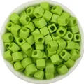 Solid light green acrylic square beads with large holes for DIY handmade jewelry making. - 7x7x7mm / 100 Pieces/Pack / Fruit Green