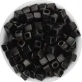 Black acrylic square spacer beads with large holes, ideal for DIY handmade jewelry crafts. - 7x7x7mm / 100 Pieces/Pack / Black