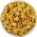 Yellow acrylic square beads closeup, solid cube large hole spacer for DIY handmade jewelry crafts. - 7x7x7mm / 100 Pieces/Pack / Yellow