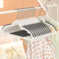 Cintres en plastique antidérapants gain de place cintres pour manteau armoire maison - Enfants 32cm Style Double Fente / Gris Calme