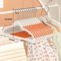 Cintres en plastique antidérapants sans trace gain de place blanc orange lot de 10 - Enfants 32cm Style Double Fente / Orange Mousson