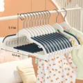 Plastic non-slip clothes hangers with shoulder protection and hook, durable storage hanger. - Kids 32cm Dual Slot Style / Norway Blue