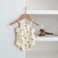 Delizioso body neonato estivo senza maniche con stampa di frutta tutina graziosa per neonati - 66cm / Pera