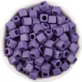 Detailed view of solid purple acrylic square cube large hole spacer beads for DIY craft making - 7x7x7mm / 100 Pieces/Pack / Purple