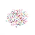 Perles alphabet en acrylique carré coloré pour fabrication de bijoux DIY et artisanat de bracelets - Lot de 100 pièces / Base Blanche Lettre Multicolore (Diamètre Extérieur Env 4.5mm)
