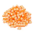 Resin orange and white striped barrel beads DIY spacer beads for handmade bracelets - 100 Pieces/Pack / Orange White