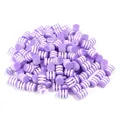 Purple white striped resin barrel beads translucent DIY bracelet loose spacer beads pack - 100 Pieces/Pack / Purple White