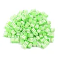 100pcs Resin White Striped Barrel Beads Translucent Spacer Beads for DIY Jewelry Bracelets - 100 Pieces/Pack / Green/White