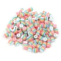 Colorful resin striped barrel beads rainbow translucent spacer beads for DIY bracelets jewelry - 100 Pieces/Pack / Colorful