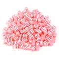 Pink and white striped translucent barrel resin beads diy bracelet spacer loose beads pack - 100 Pieces/Pack / Pink White