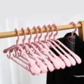 Plastic clothes hangers wide shoulder non slip pink home daily storage rack set - Wide Shoulder Non-Slip Style / Sakura Pink