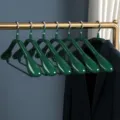 Green Wide Shoulder Clothes Hanger Non-slip Seamless Heavy Duty Solid Garment Hanger - 10 Pieces Pack / Wide Shoulder - Dark Green
