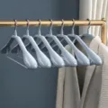Wide shoulder clothes hangers heavy duty solid non slip grey coat hangers for wardrobe organization - 10 Pieces Pack / Wide Shoulder - Grey