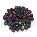100pcs colorful acrylic square smiley face beads black loose big hole DIY bracelet charms - 6mm (ai-100 Pieces/Pack) / Black Base Colorful Expression