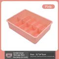 Pink 10-grid plastic underwear storage box for drawer and closet clothes organization - 10-Grid Underwear Box (No Lid) / 10 Grids / Pink