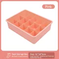 Durable pink 15-grid plastic organizer box for socks and underwear drawer storage - 15-Grid Socks Box (No Lid) / 15 Grids / Pink