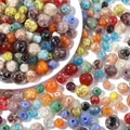 Colorful gold sand glazed glass round beads for DIY handmade jewelry bracelets and necklaces. - Random Mixed Colors