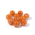 Orange gold sand glass round beads for DIY jewelry making accessories, loose crystal beads - Orange