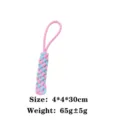 Braided pink and blue rope pet chew toy, durable cotton cord for dogs and cats teeth cleaning - Pink and Blue Corn Cob / 4x4x30cm