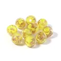Perles de verre sable doré jaune en gros pour accessoires de bijoux DIY bracelet collier. - Diamètre env. 8mm (10 Pcs/Paquet) / Jaune